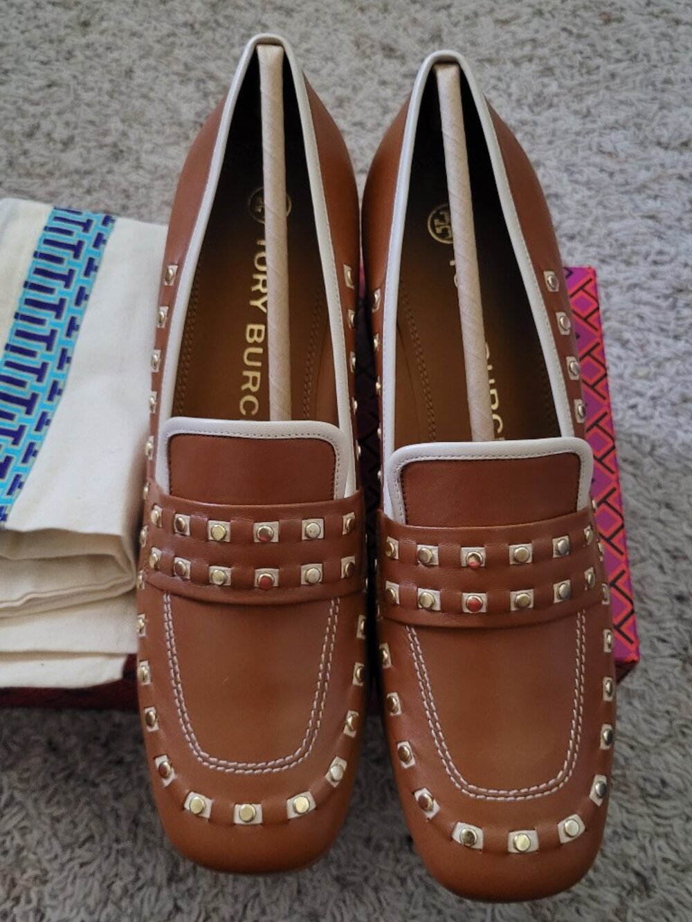NIB Tory Burch Tory 55MM Loafer.Heel - 9